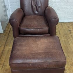 Leather Chair And Ottoman 