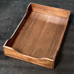 🟫 Vintage 1960 Oak Wood Desk/Letter Tray, Felt Bottom, 15” x 10” (new)