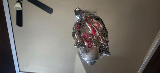 Chrome Anatomical Heart Sculpture