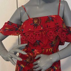 Women Summer dress size M color red