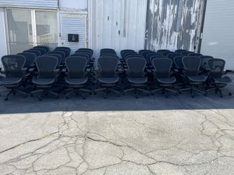 LIKE NEW HERMAN MILLER CLASSIC AERON CHAIRS SIZE B FULLY LOADED WITH LUMBAR SUPPORT! $450 EACH