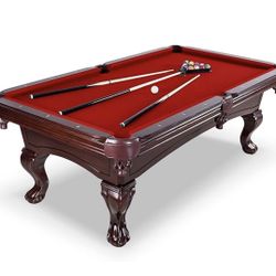Hathaway Augusta 8 Ft Furniture Pool Table – Includes Cue Sticks, Billiard Balls – Classic Design Perfect for Family, Home, Dining, or Living Room