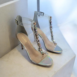 Beautiful ALDO Rhinestone Strap Heels (Size 10)
