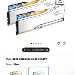 G SkillTrident Crystal Z5 Royal DDR5 Ram 32 gb 7200 mhz