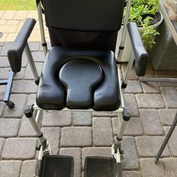 Wheel Chair With Toilet Seat, All In One
