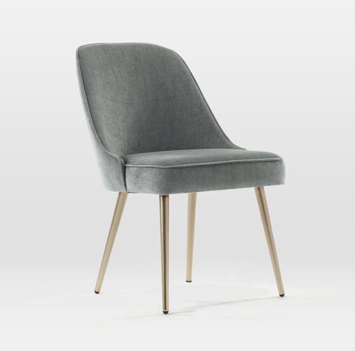 West Elm| Mid-Century Upholstered Dining Chairs -Metal Legs (Qty 2)
