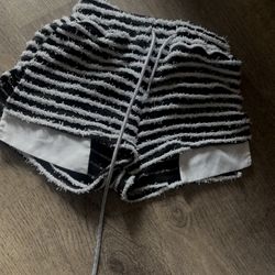 Black White Stripped Shorts 