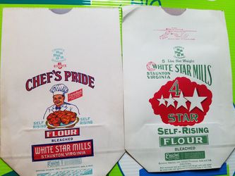 White Star Mills 5 lb flour bags, 8 x 12