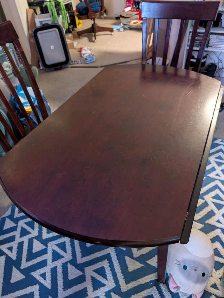 Ashley Drop-Leaf Dining Set Kitchen Table w/ 4 Chairs