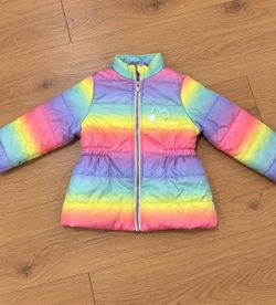 Girlsā Rainbow Puffer Jacket ā 4T