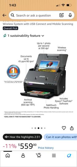 Epson FastFoto FF-680W High-Speed Duplex Photo and Document scanner