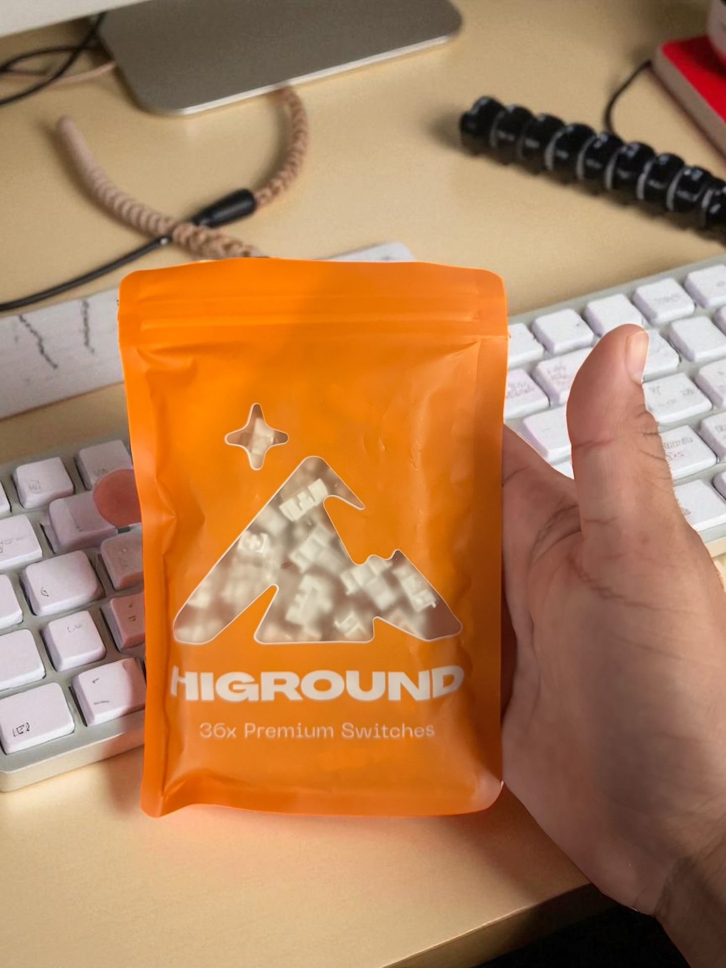 Higround 36-Pack White Flame Linear Gaming Keyboard Switches 3.6mm Travel, Creamy, Thocky, Silent, U
