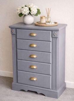Gray 5-Drawer Chest / Dresser FREE DELIVERY