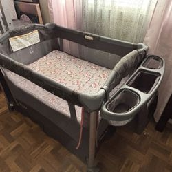 Playpen, Bassinet, Playpen And Diaper Changing Table Will Storage Organizer 