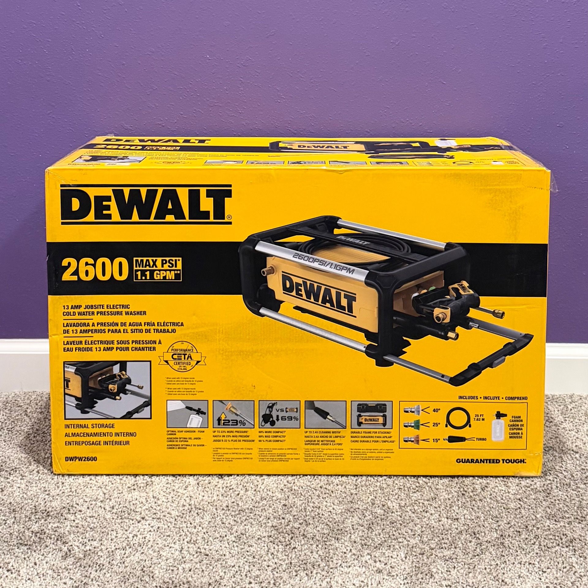 New Dewalt 2600 PSI Pressure Washer (Can Deliver)