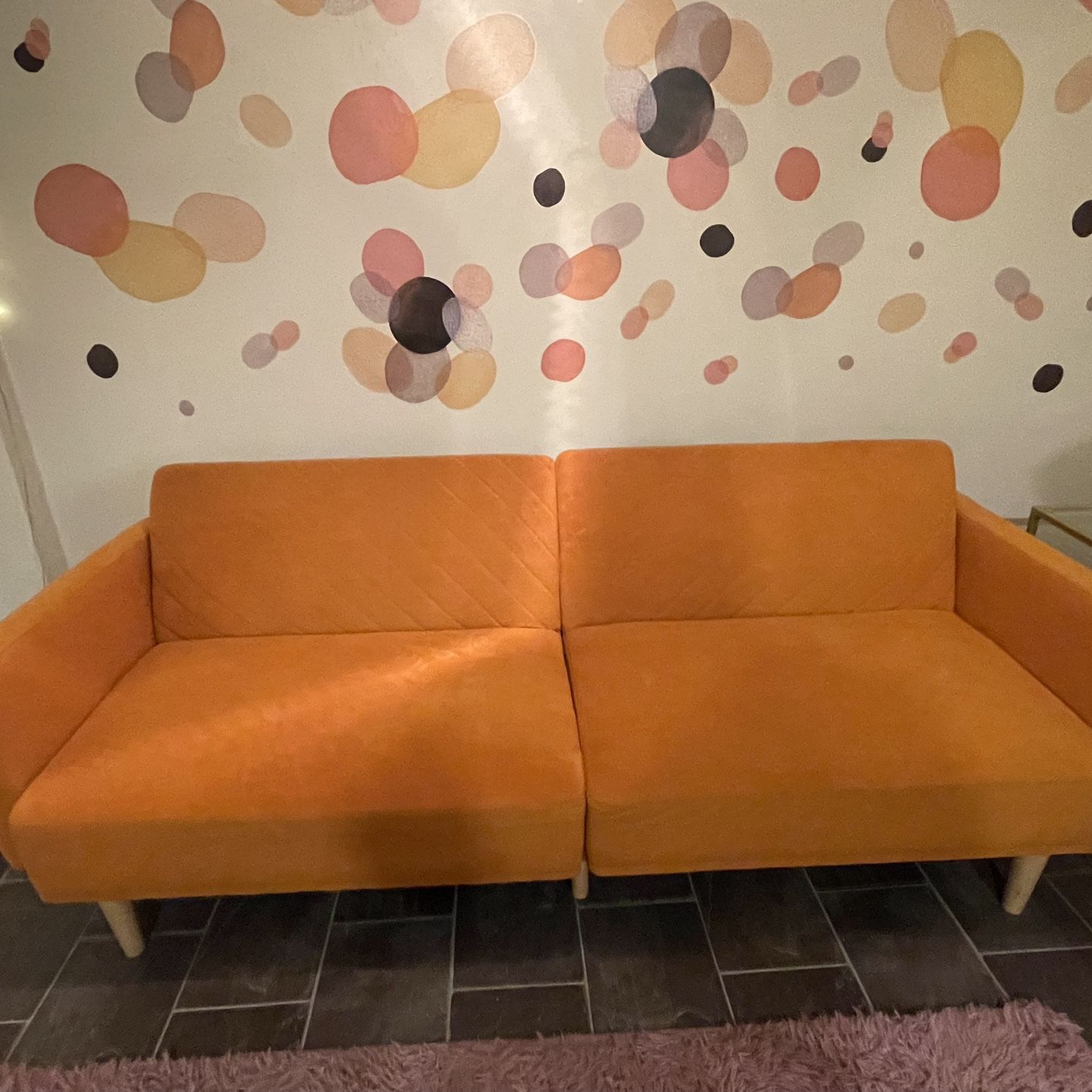 Orange Futon Sofa Bed Couch
