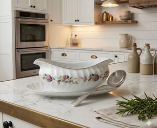 Vintage creative fine china gravy boat