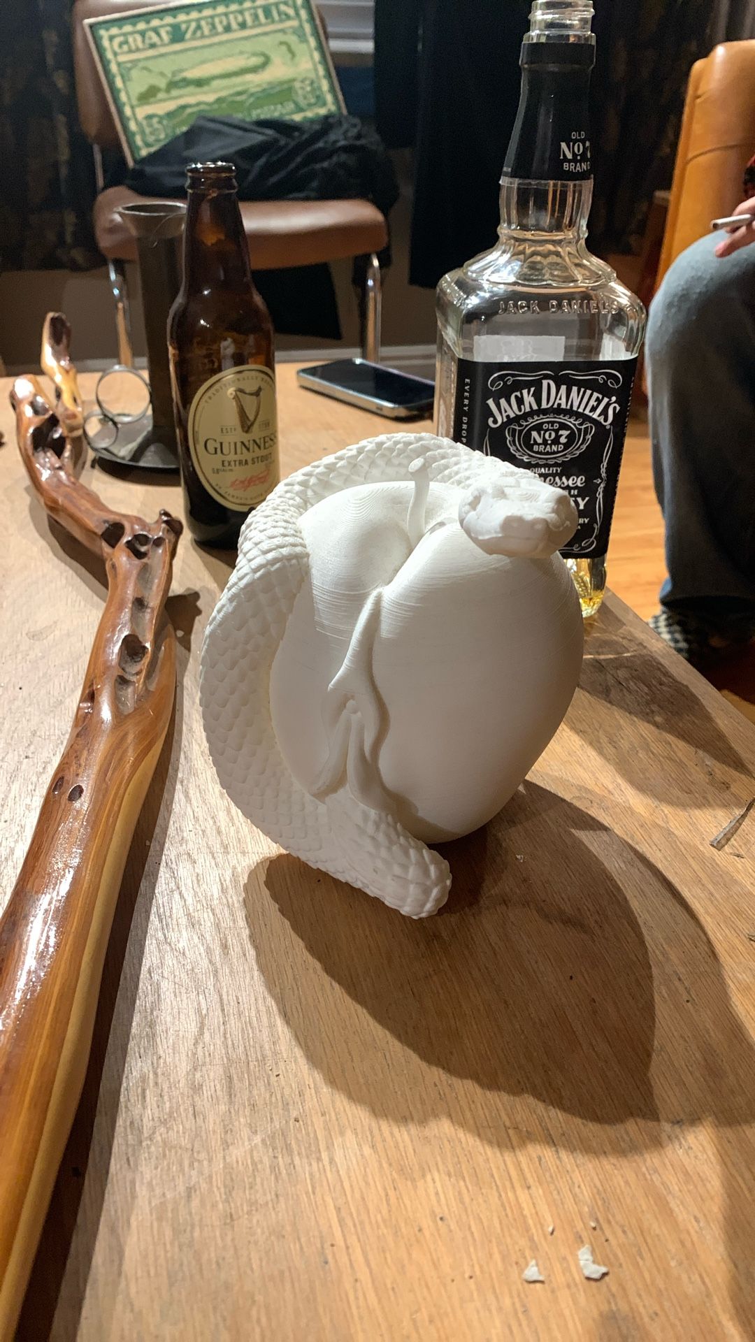 Snake Apple Scuplture Decor