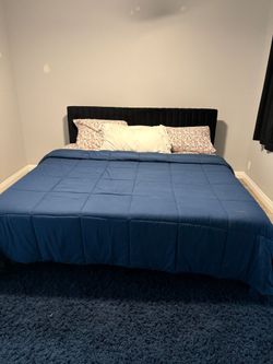 Black Velvet Channel Tufted Bed Frame