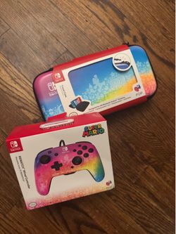New!!! Mario Brothers Set Of Carrying Case And Controller