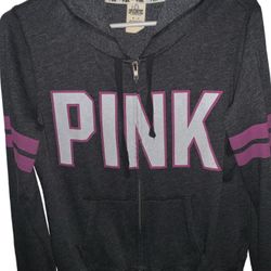 Pink Hooded Zip Up Jacket Size Medium 