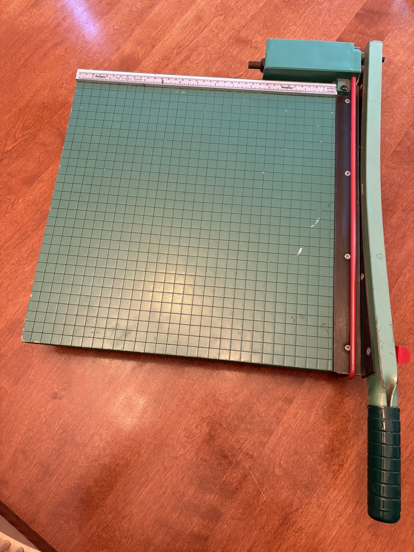 Vintage Premier Spring Arm Heavy Duty Paper Cutter 15 x 15 Guillotine Plastic