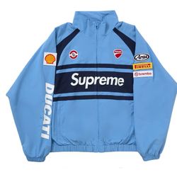 Blue Supreme Track Jacket Suit With Pants 