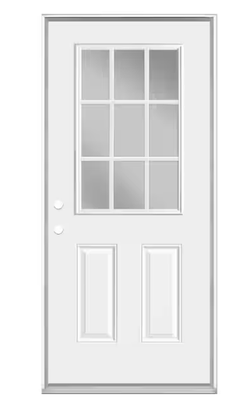 Lite Right-Hand Inswing Primed Steel Prehung Front Exterior Door No Brickmold
