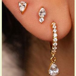 Gold Earrings For Women Hoop Earrings 14K Gold Stud Huggie Earrings Women's Earrings Featuring 3 Pairs Small Earrings Gold Jewelry For Women Girls Gif