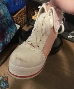 Pink Laced Boots Heels Ankle Cute Kawaii