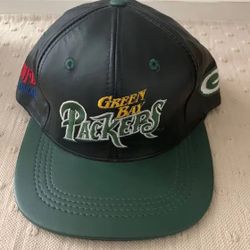 90s Genuine Leather Green Bay Packer Super Bowl SnapBack