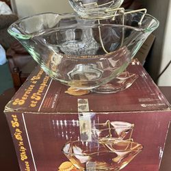 Vintage MCM Chip & Dip Bowls In Box