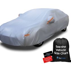 EzyShade 10-Layer Car Cover Waterproof All Weather. See Vehicle Size-Chart for Accurate Fit. Outdoor Full Exterior Covers for Automobiles Sedan Hatch 