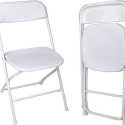 Set of 2 White Folding Chairs