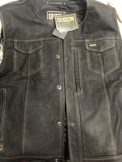 	Lubbock Contrast Stitch Suede Leather Vest - Black × 1
XL