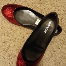 Red Ruby Variegated Glitter Ballerina Flats - NEW 