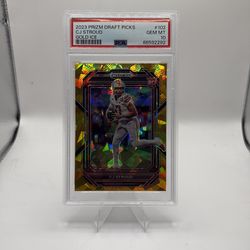 2023 prism, draft picks CJ stroud gold ice PSA graded 10