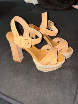 Schutz brown heel sandals