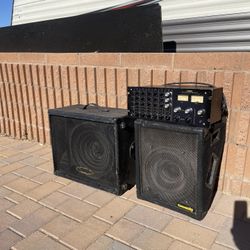 Yamaha amplifier and two speakers