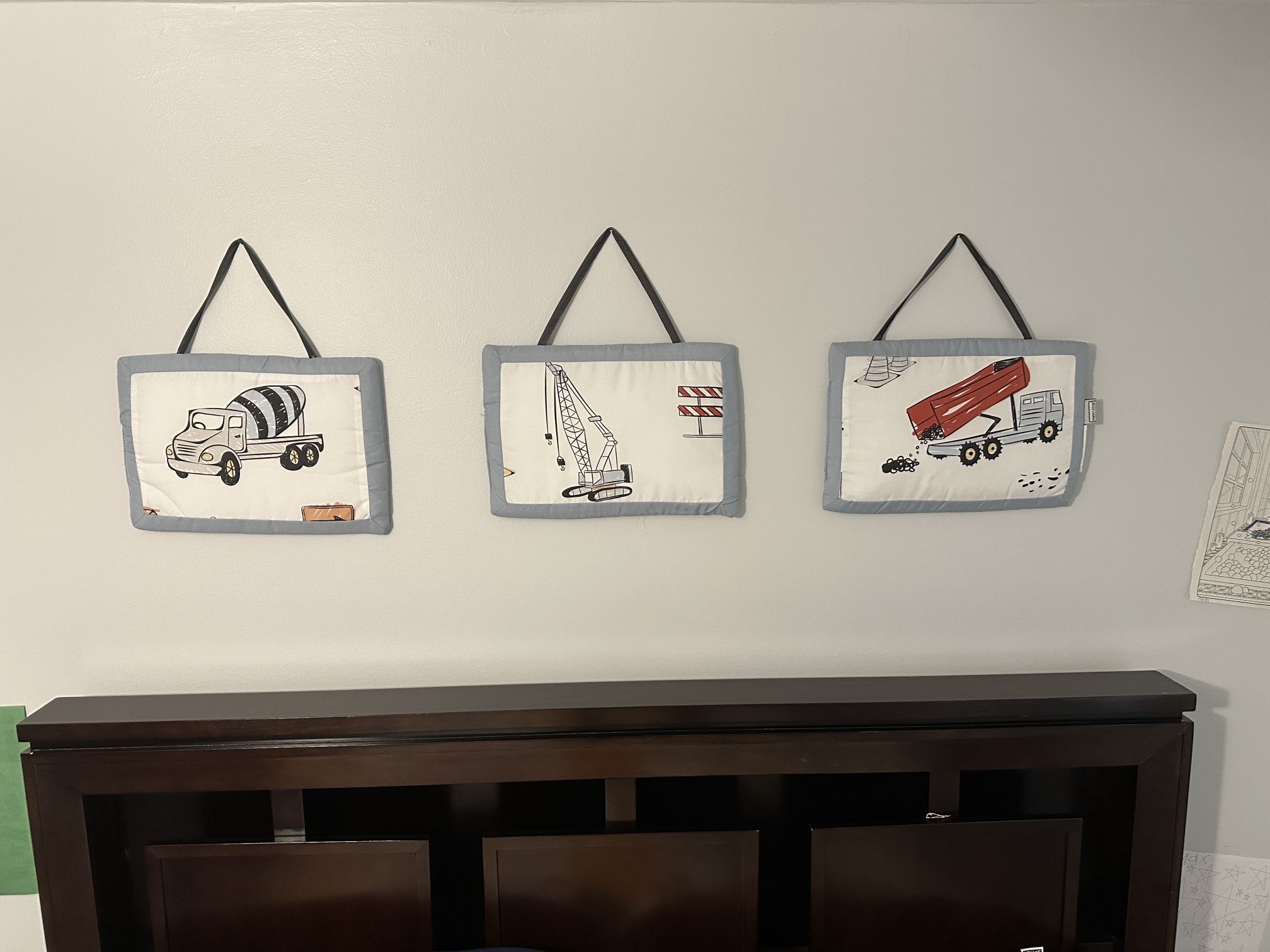 3 Construction Vehicle Wall Hangings