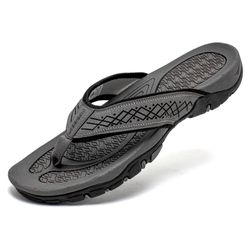 Men's Flipflop Beach Sandals, Grey, All Sizes