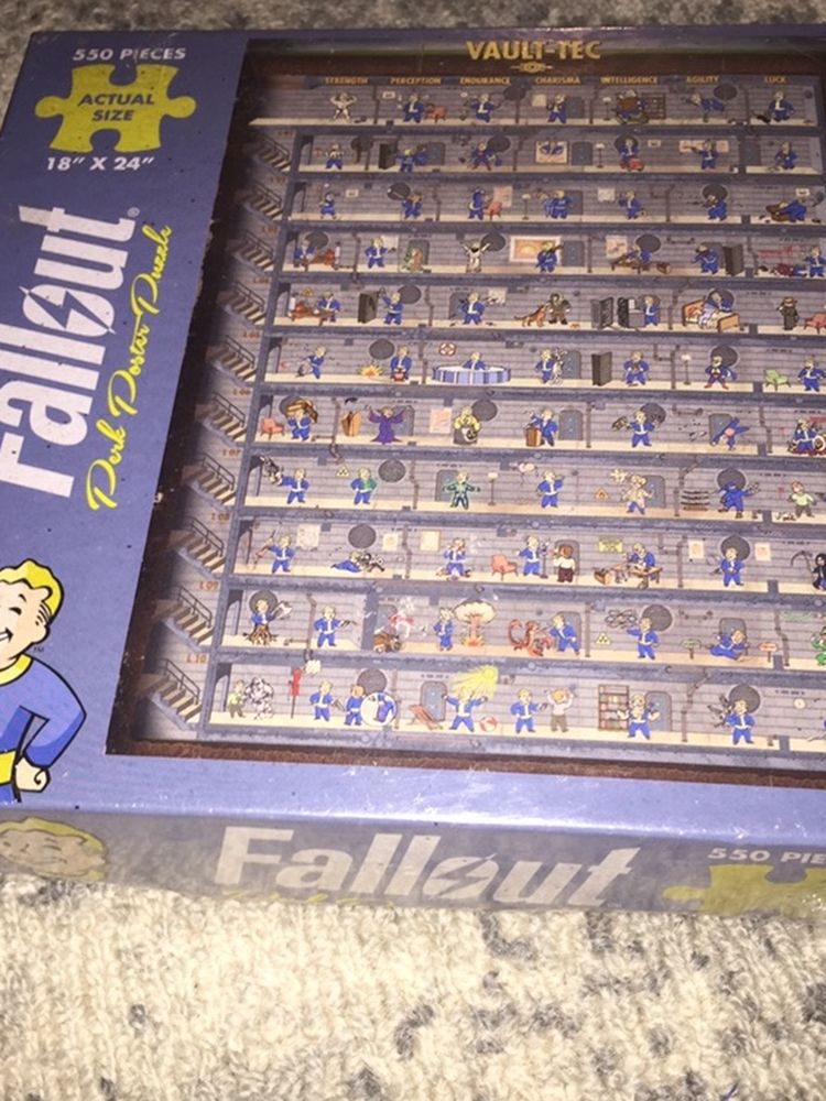 USAopoly Vault-Tec Fallout 4 Perk Poster Puzzle RARE RETIRED
