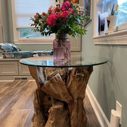 Driftwood Glass Table 