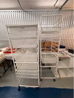 Elfa Rolling White Storage Units (2)