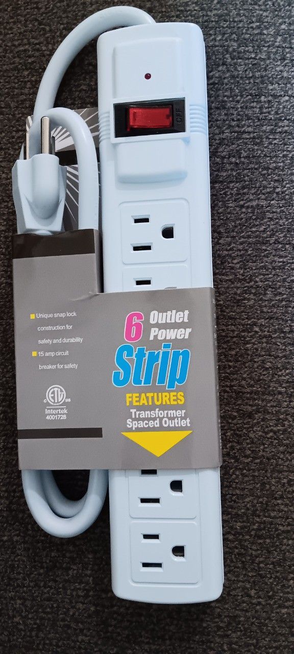6 Outlet Power Strip (New)