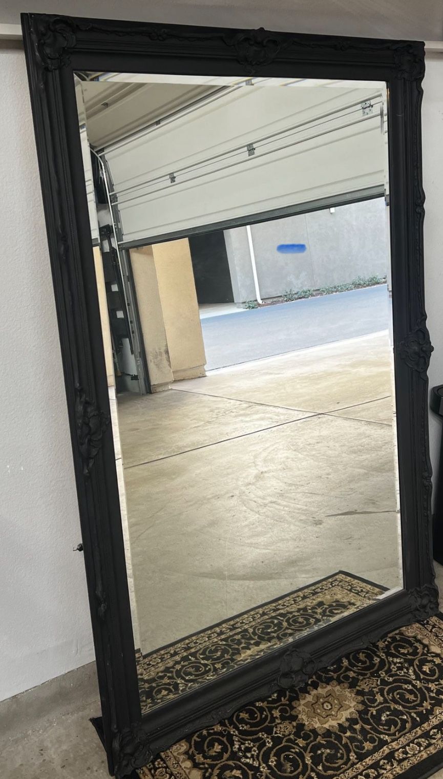Black Ornate Mirror Beveled