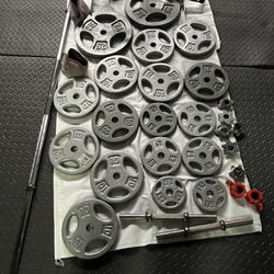 Weight Plates, Weight Bars, Collars, Plate Tree, plus more