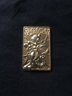 1999 Pokemon trading card 23k Gold Mewtwo ultra rare
