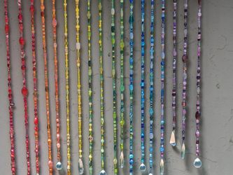 Beaded rainbow window suncatcher curtain strands