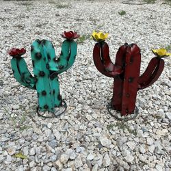 Mini Sagurao Cactus, Metal Yard Art, Cactus, Garden Decor 